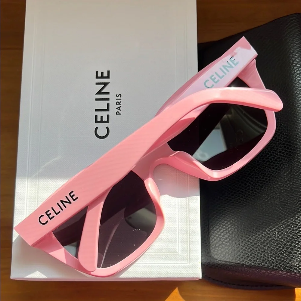 Celine Pink Frame Sunglasses with Black Lenses